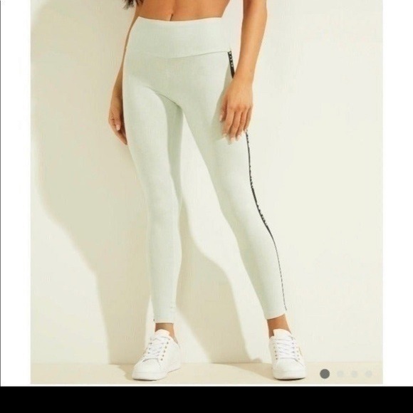 Guess Logo trim leggings soft mint