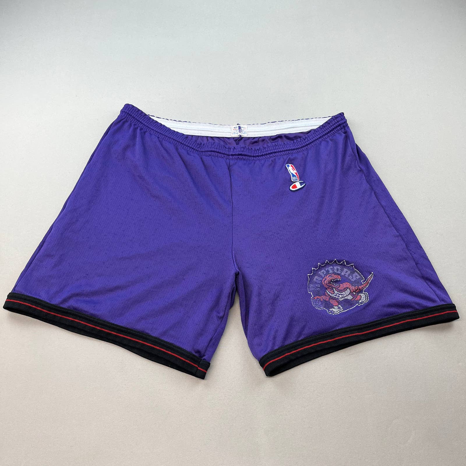 Vintage Toronto Raptors Basketball Shorts Mens XXL Purple Champion NBA 90s
