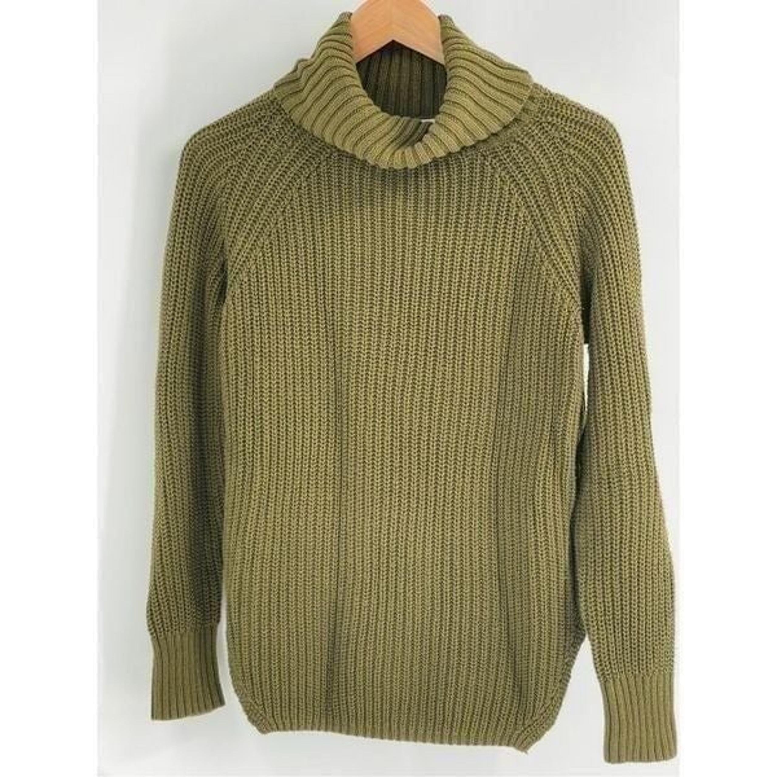 Silence and Noise Sweater Women Medium Green Turtleneck Cowl Long Sleeve