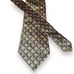 Lanvin Navy & Gold Flower Checkerboard Handmade 100% Silk Tie