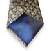 Lanvin Navy & Gold Flower Checkerboard Handmade 100% Silk Tie