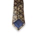 Lanvin Navy & Gold Flower Checkerboard Handmade 100% Silk Tie