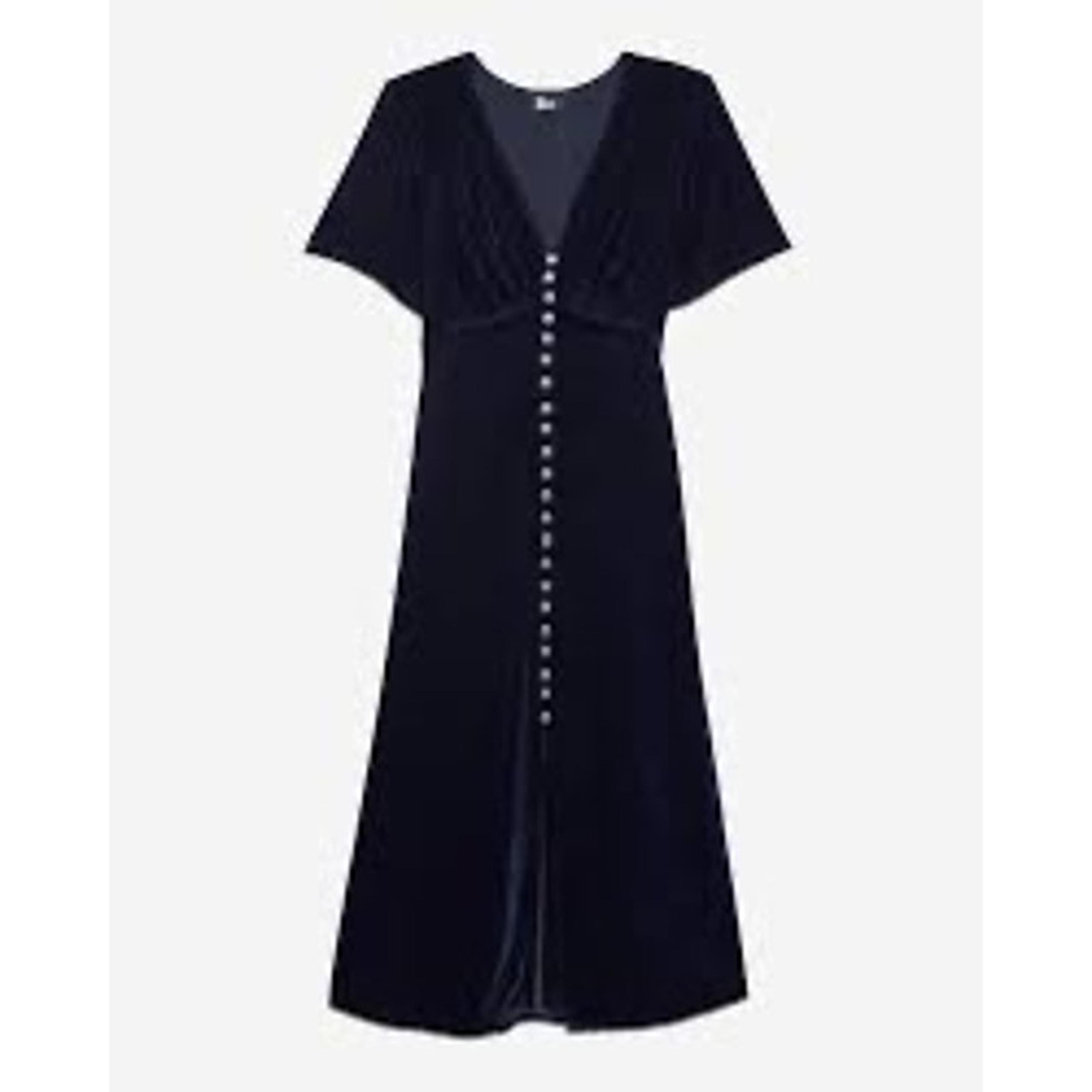 MSRP $495 Long Navy Blue Velvet Dress Size 2 | SAME DAY SHIP or NEXT DAY