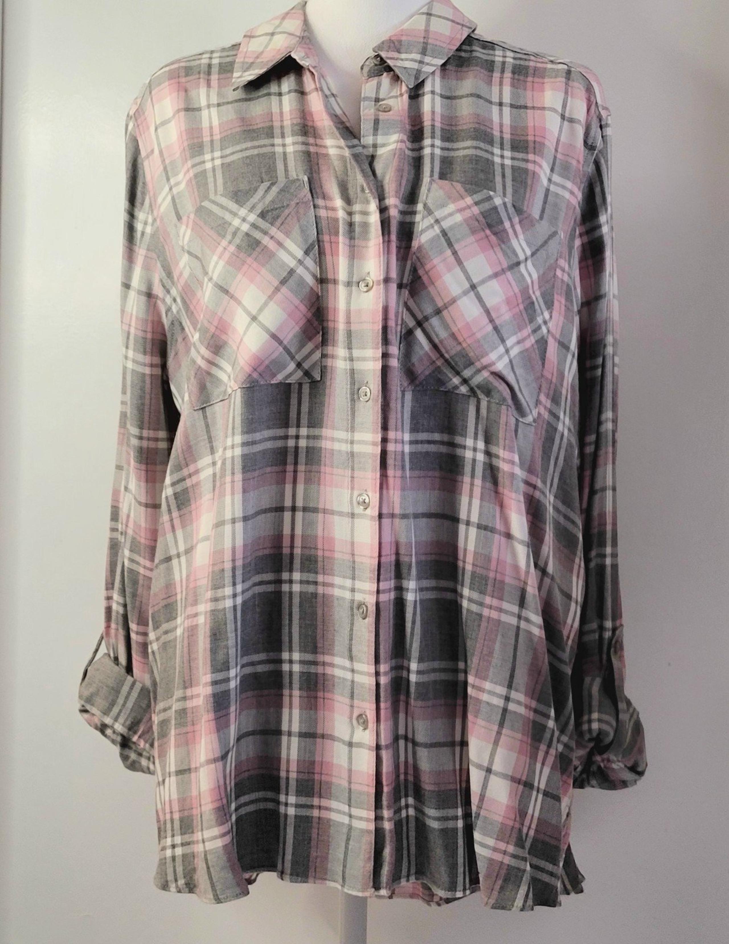 NWT Cato Button Down Blouse Adjustable Sleeves XL