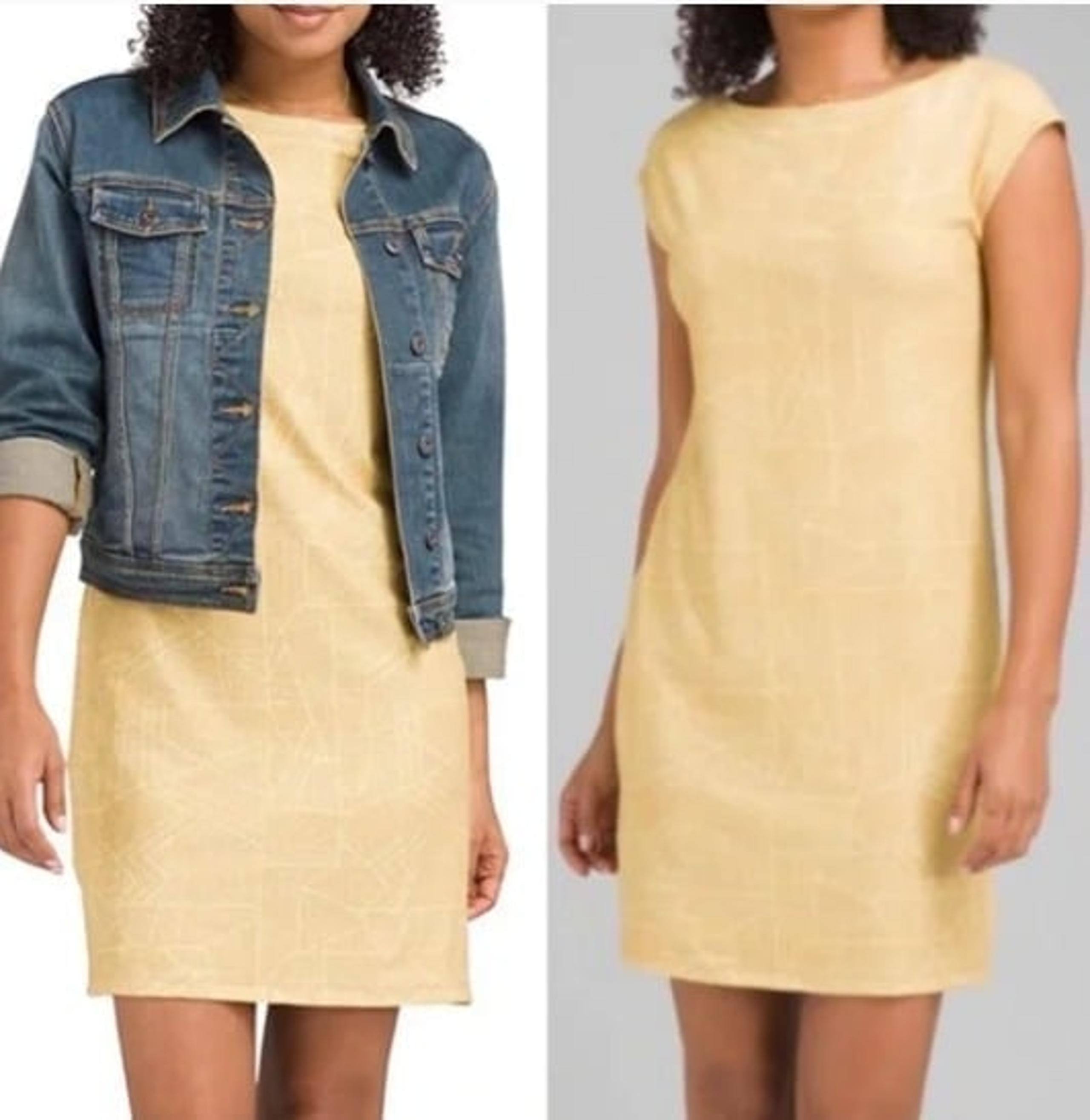 Prana Womens Sanna Dress Small Yellow Cap Sleeves NEW