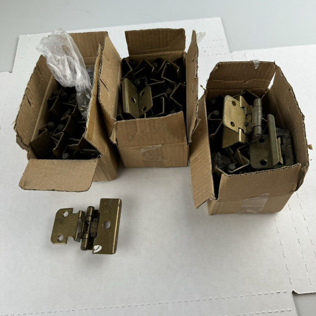 Franklin Brass Hinges Used Lot 36 With Screws 1/4” Overlay Semi Wrap Self Close