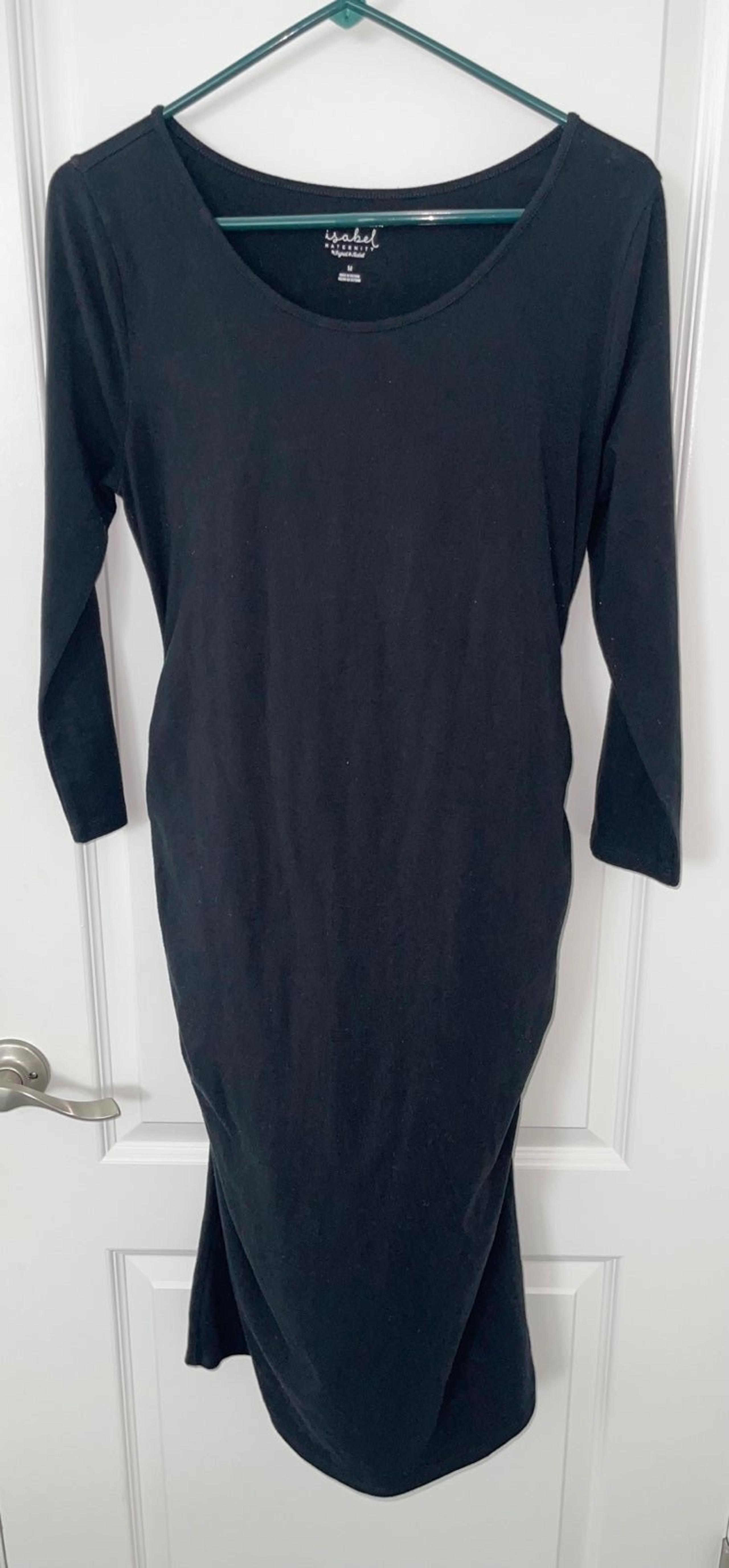 Ingrid & Isabel Maternity black stretchy mid-calf dress size medium