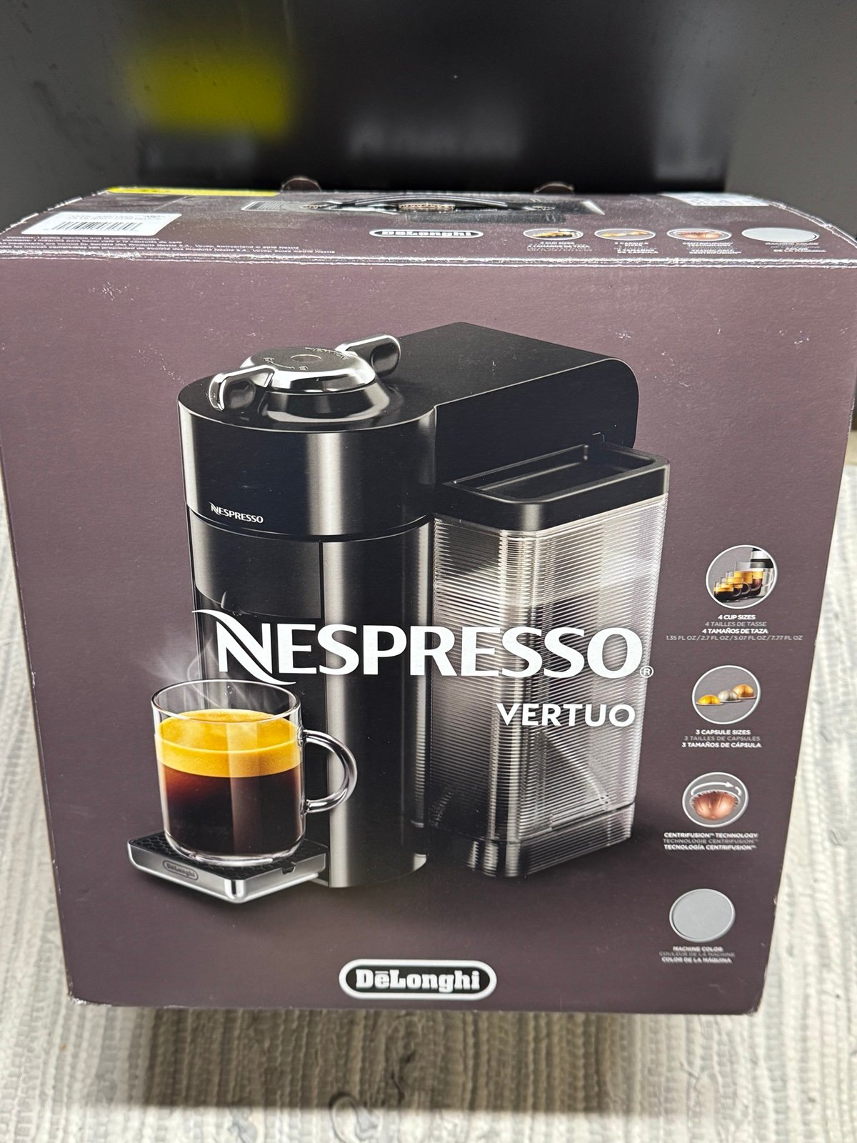 Nespresso Vertuo Coffee and Espresso Machine by De'Longhi, 54 oz, Titan, Gray