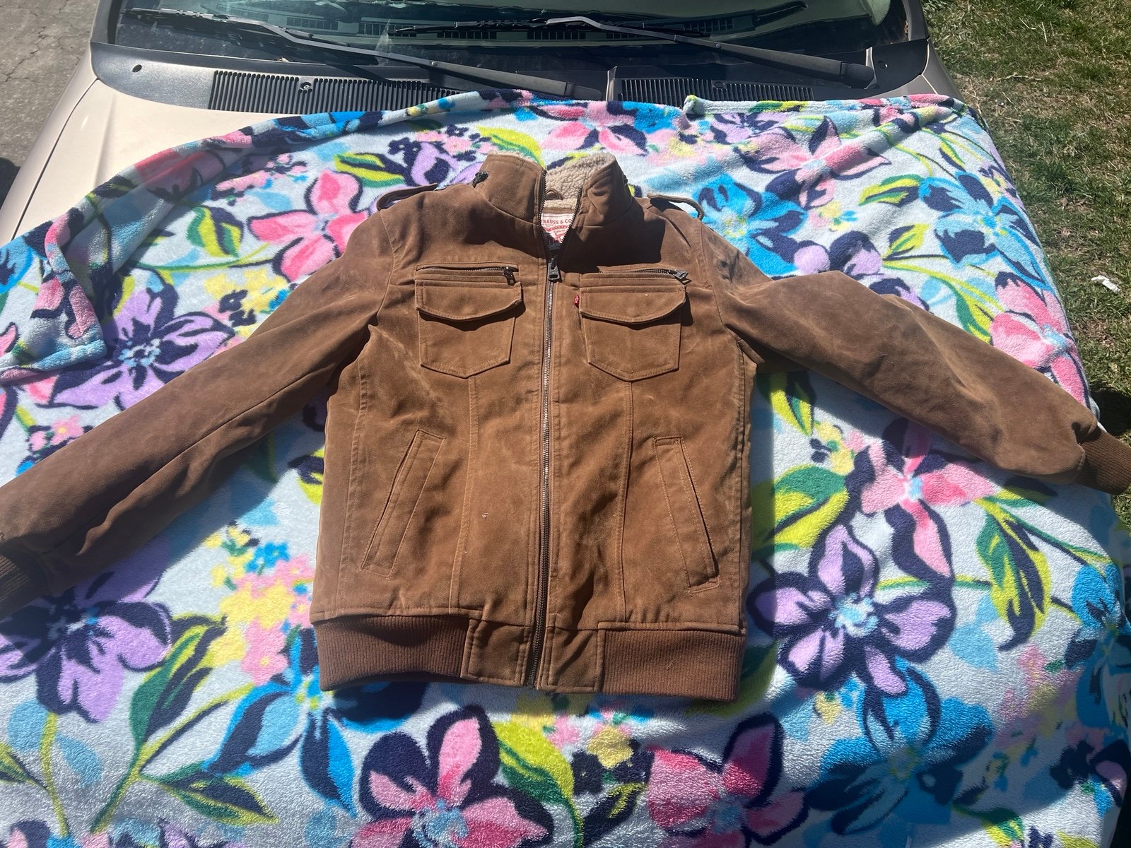 Men's Levi's® Faux Suede Aviator Bomber Jacket with Sherpa Size Small