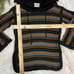 Vintage 70s kimlon knit pullover flare sleeve sweater black yellow red green str