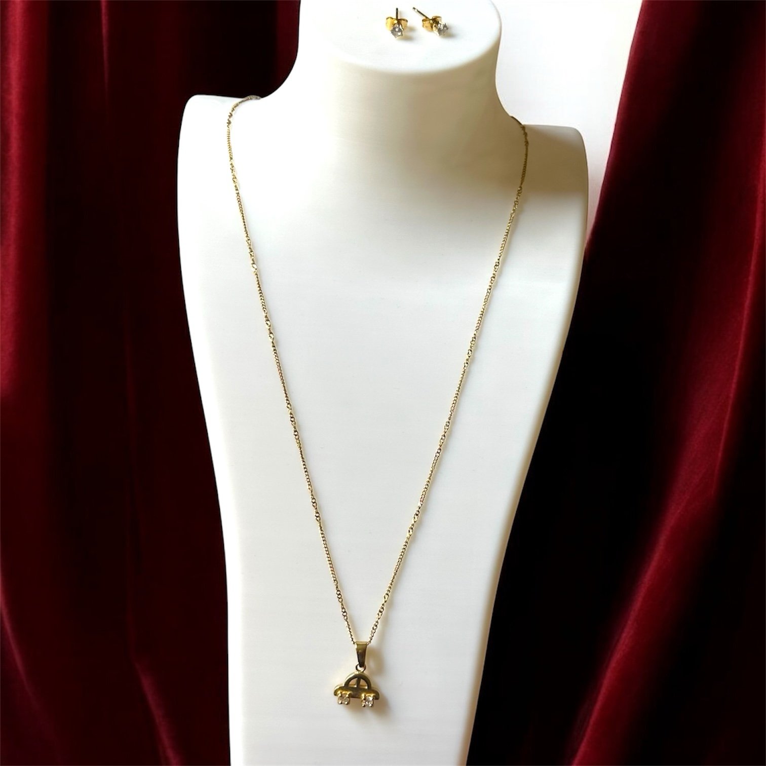 Necklace 10k gold plated necklace earring