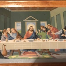 Vtg Last Supper Painting