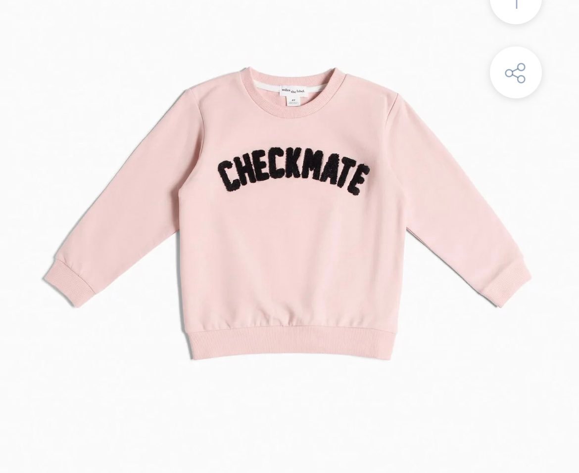 NWT Miles Checkmate Pink Sweatshirt