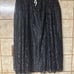 Chicos Lace Overlay Rayon Lined Midi Skirt Boho Artsy Cottage Witch Black Size 2
