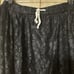 Chicos Lace Overlay Rayon Lined Midi Skirt Boho Artsy Cottage Witch Black Size 2