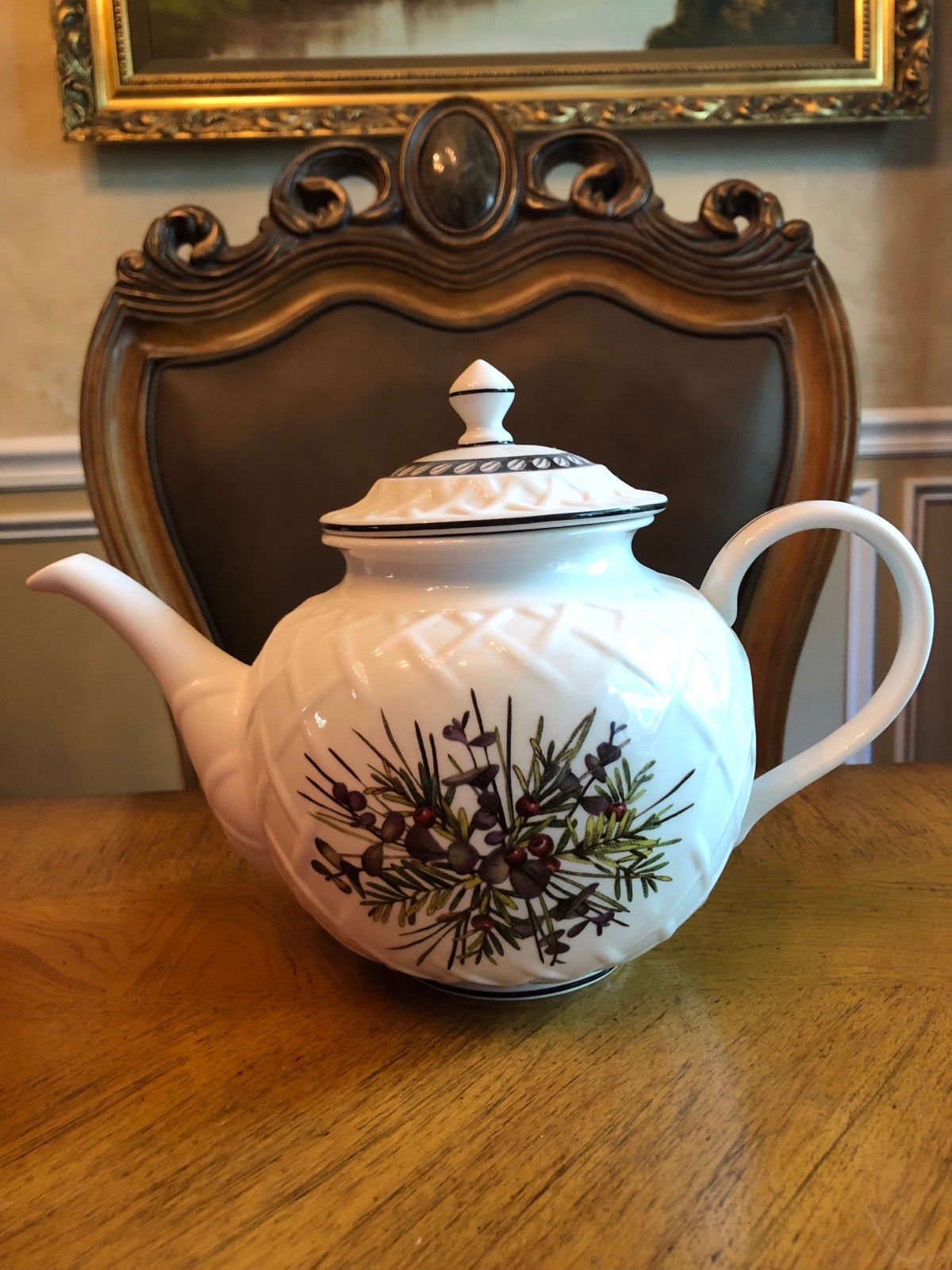 LENOX by Catherine McClung ETCHINGS COLLECTION TEAPOT Vintage
