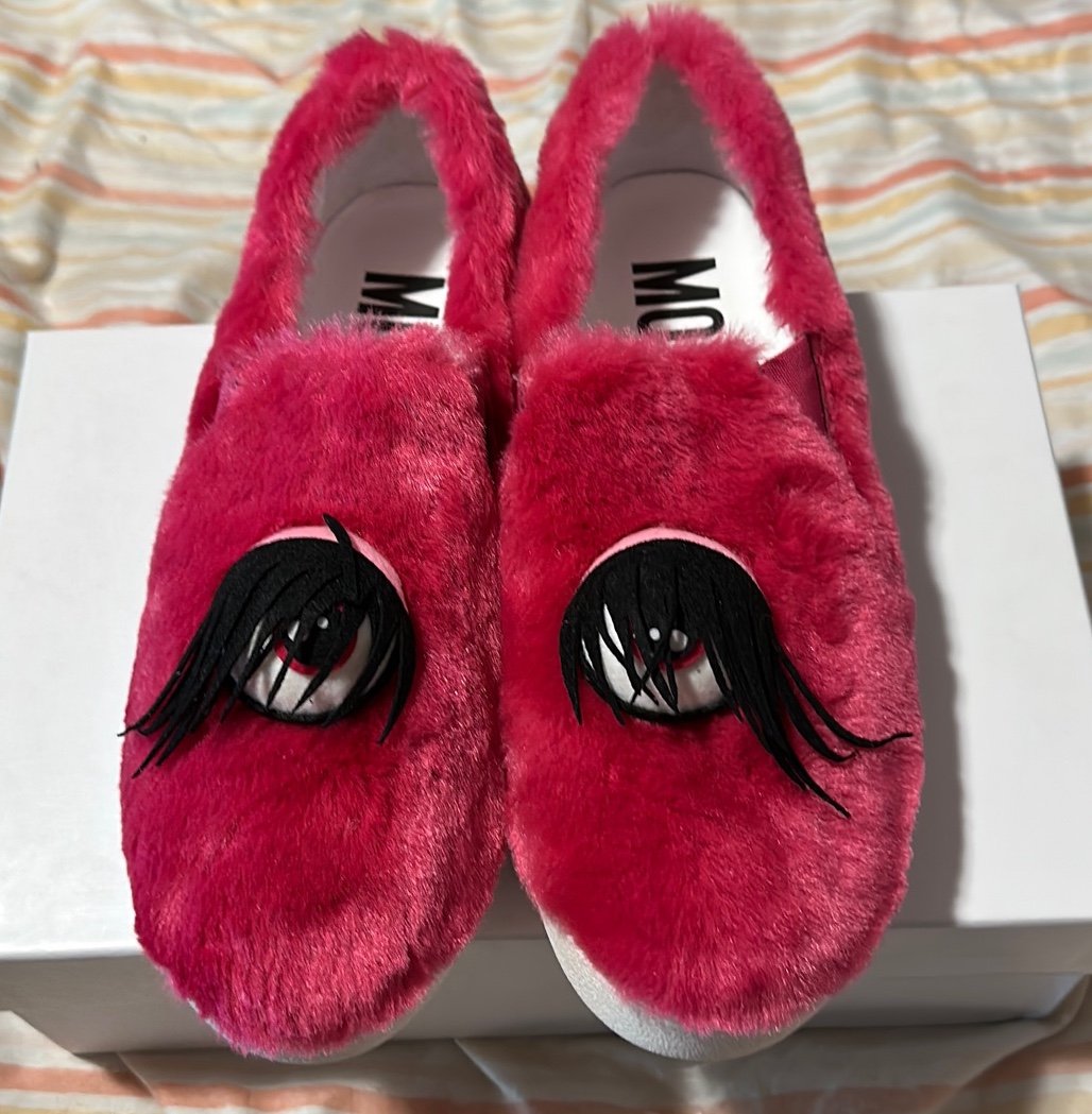 Moschino women’s faux fur novelty sneaker