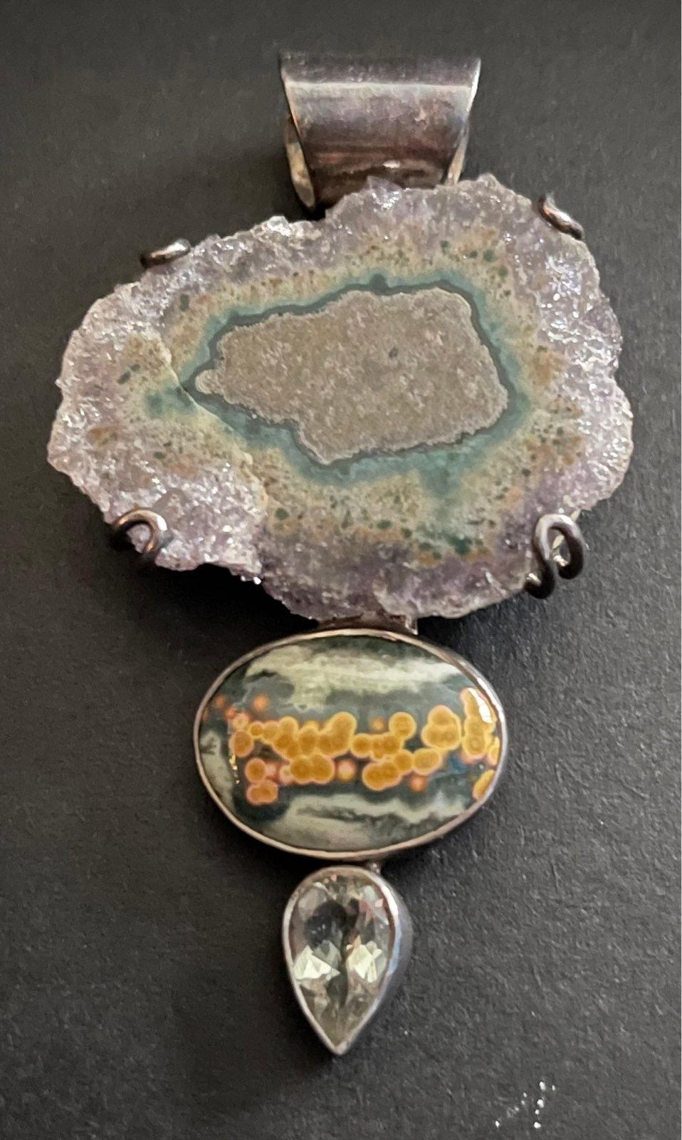 Sterling silver with gemstone pendant