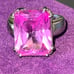 Kunzite Emerald Cut Sterling Silver Ring Size 6