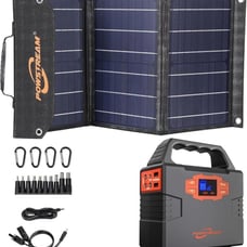 Solar Generator 160W Peak Portable Power Station with 30W Solar Panel Included A