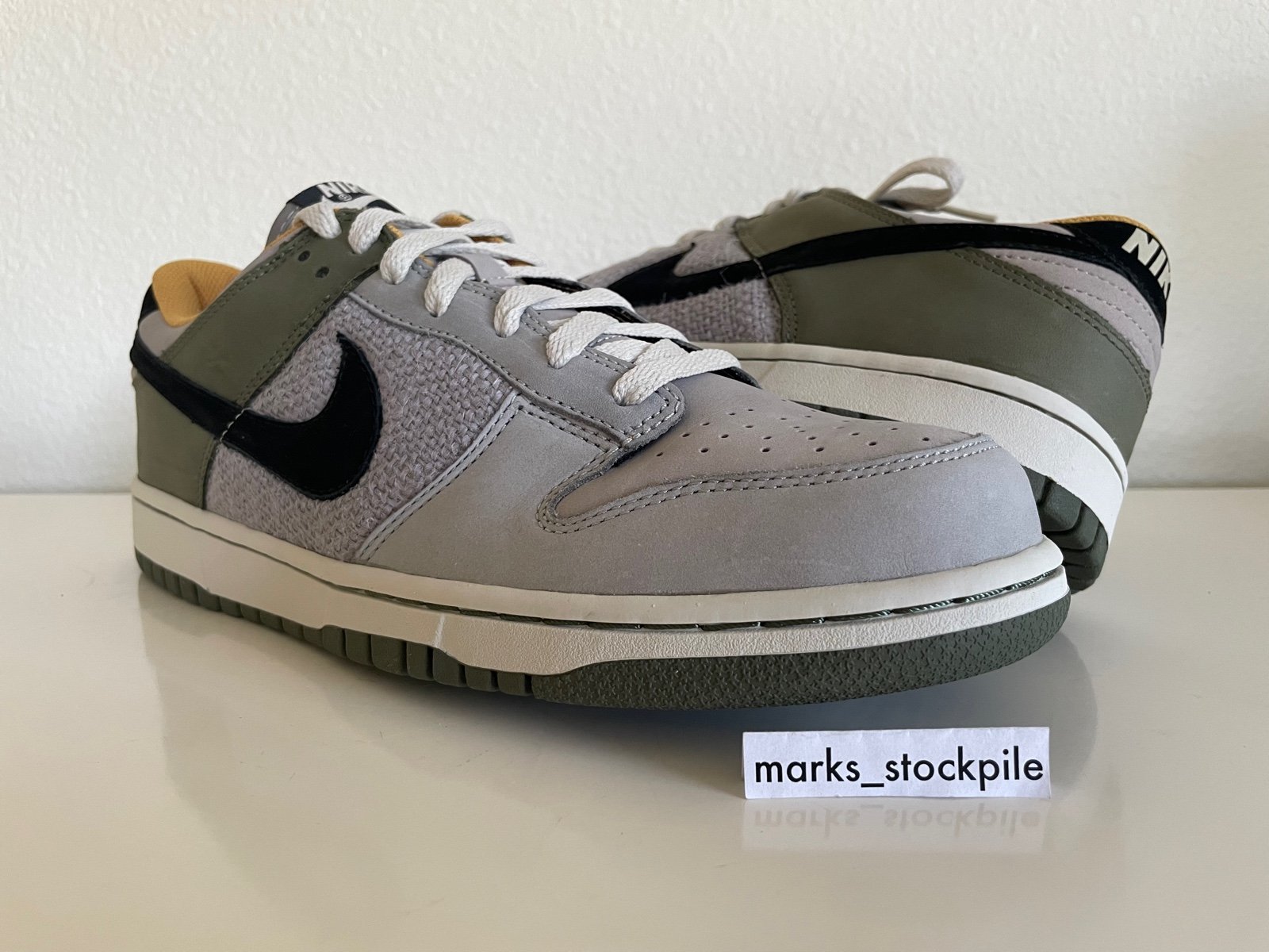 2006 Nike Dunk Low CL Pearl Grey Black Army Olive 304714-903 Men Sz 10.5 DS NIB
