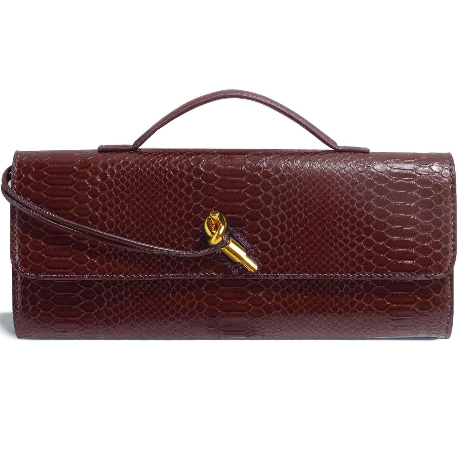 Wine Red Woven Croc Clutch – Weddings
