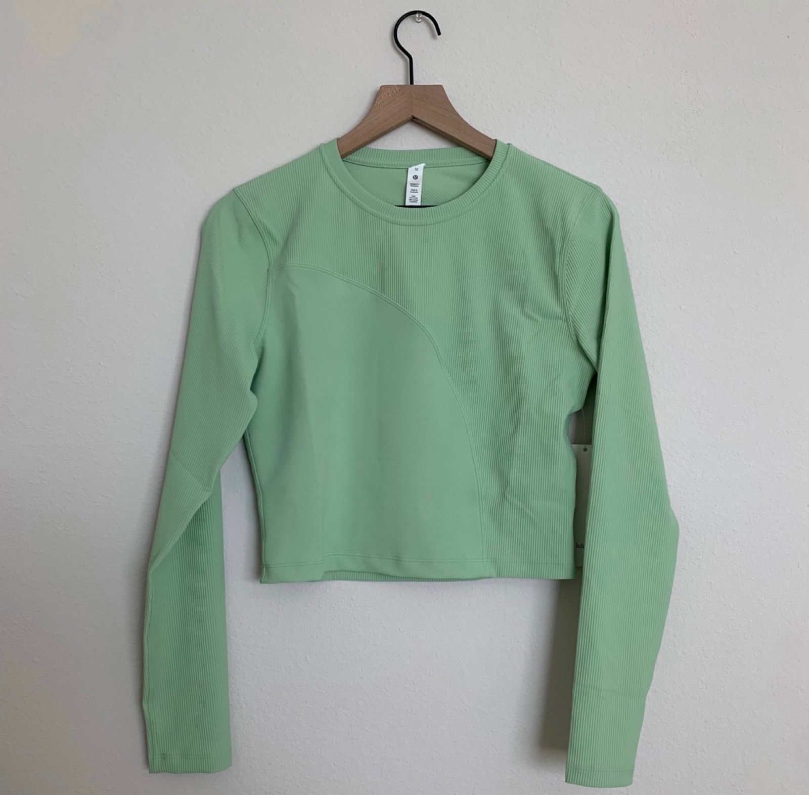 Ribbed Open-Back Yoga Long Sleeve size 10