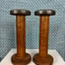 Beautiful Pair of Vintage Wood Textile Industrial Spools - Industrial Decor