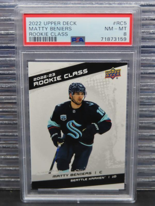 2022-23 Upper Deck Matty Beniers Rookie Class #RC-5 PSA 8 Seattle Kraken