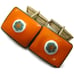 Orange Mosaic Enamel Cufflinks Rectangle Shirt Accessories Wedding Vintage