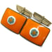 Orange Mosaic Enamel Cufflinks Rectangle Shirt Accessories Wedding Vintage