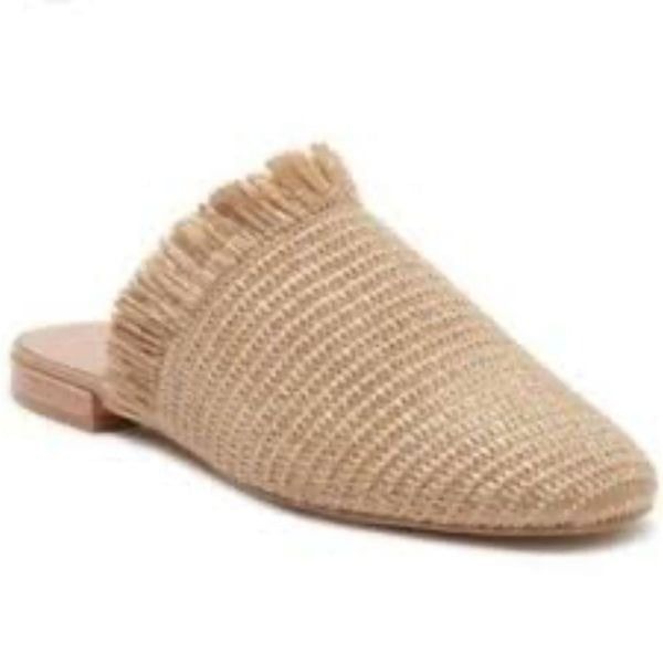 NWT Linea Paolo raffia fringed slip on Mule Size: 10