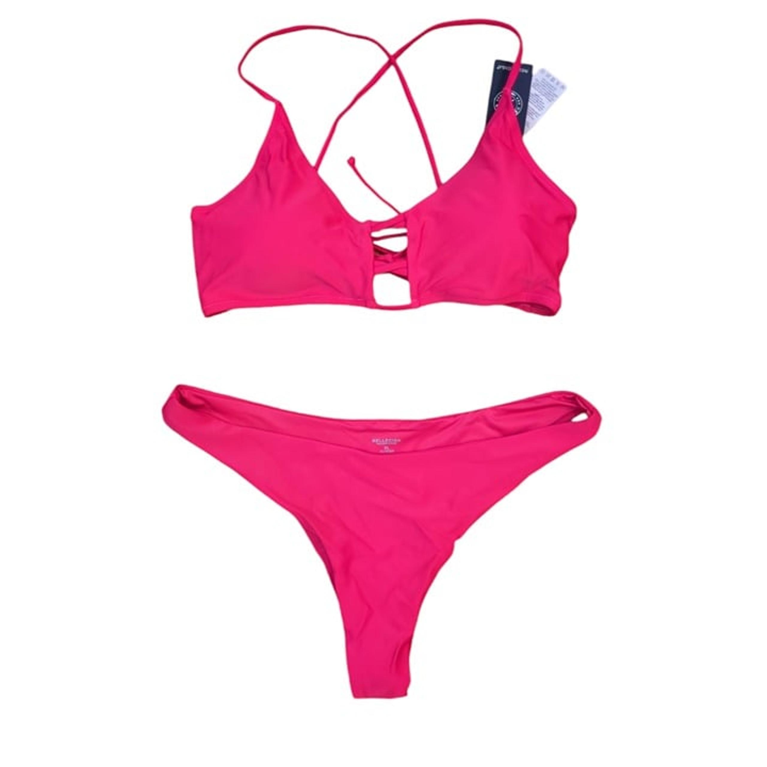 NEW RELLECIGA Women's Strappy Bikini Set, Red XL