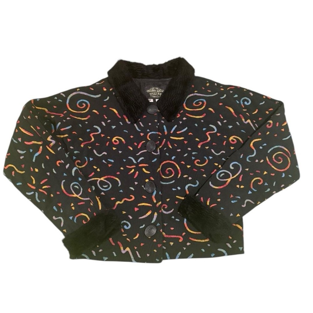 Vintage Montana Duster & Clothing Emporium Colorful Jacket Sz Small