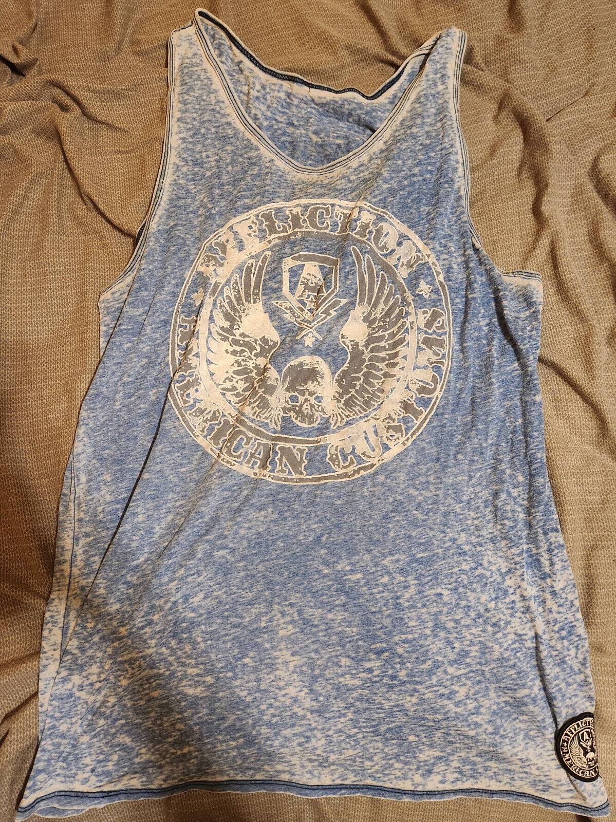 Affliction Mens Blue Faded Tank Top XL