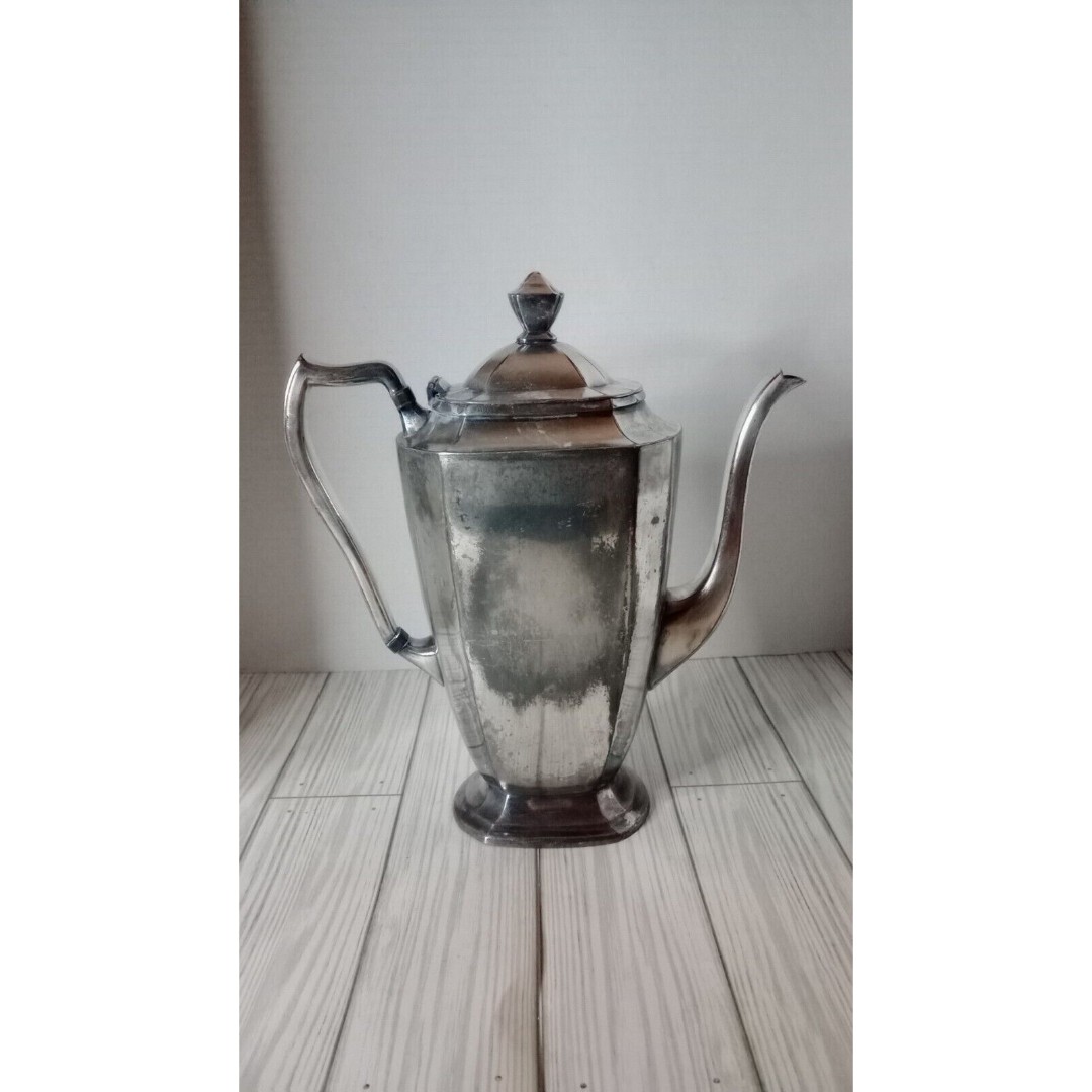 F.B. Rogers Silver Co. Taunton Mass. #2301 1950's Rectangle Tea Pot READ DESCIPT