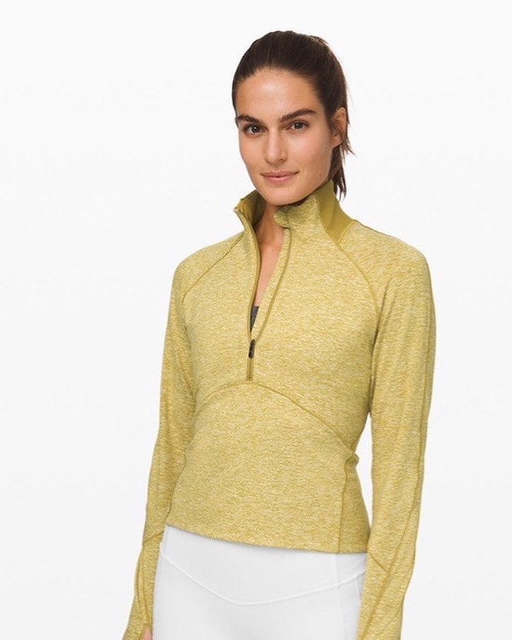 Lululemon Heathered Grape Leaf Always Alert 1/2 Zip Long Sleeve Shirt Sz 8