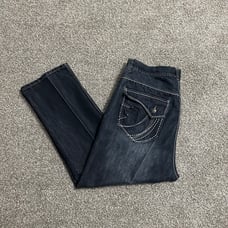 Vintage Y2K Phat Farm Baggy Hip Hop Embroidered BLK Washed Jeans Men’s 40x28
