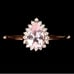 Natural Unheated Pear Pink Morganite 7x5mm White Topaz 925 Silver Ring Size 6