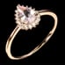 Natural Unheated Pear Pink Morganite 7x5mm White Topaz 925 Silver Ring Size 6