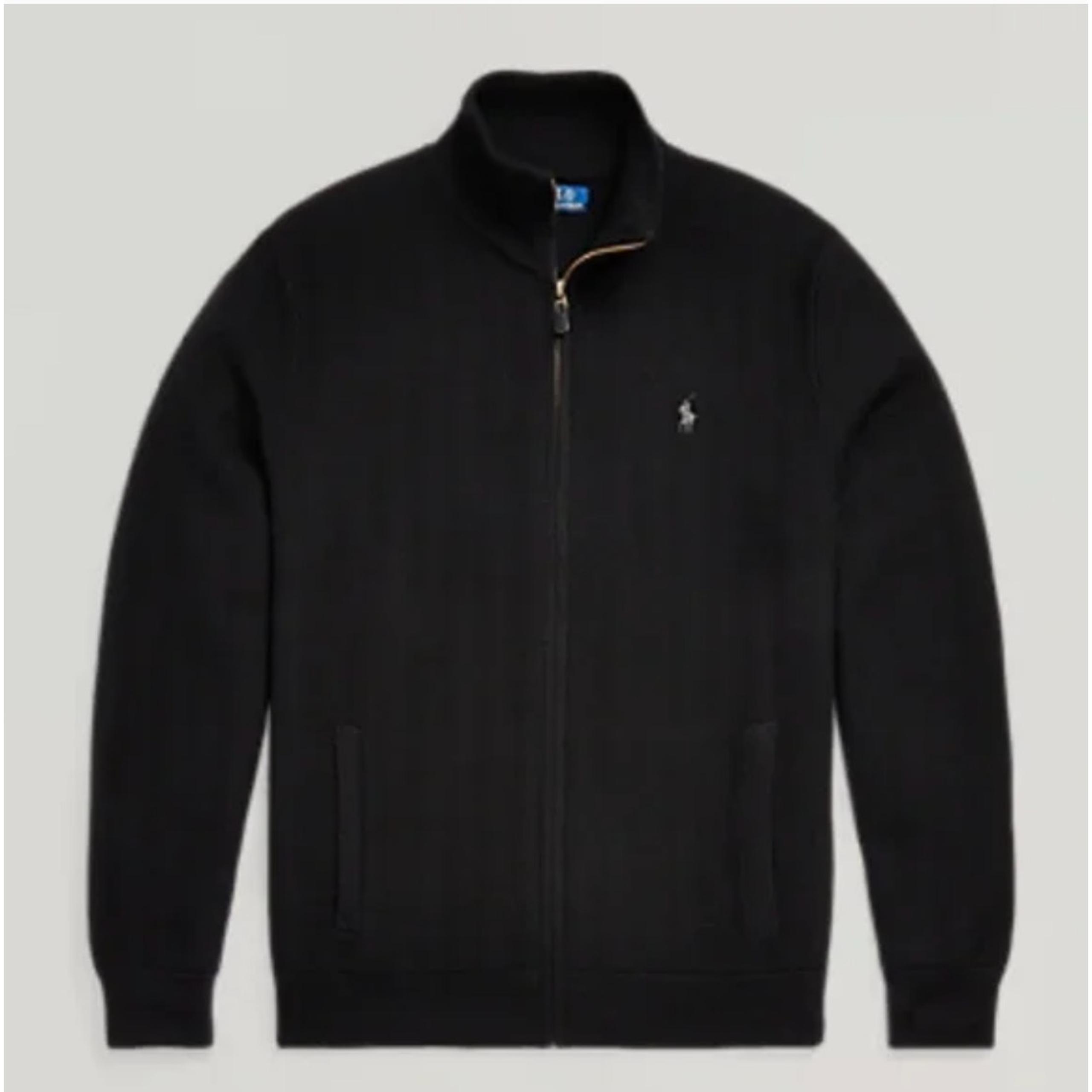Polo Ralph Lauren Black Washable Wool Full Zip Sweater Sz XS