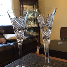 Waterford Wedding Heirloom Heart Champagne Flutes
