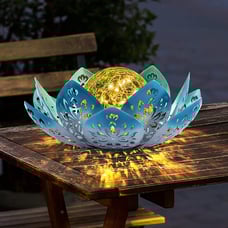 Huaxu Solar Garden Lights Outdoor Decorative - Bright Lotus Flower Table Lamp