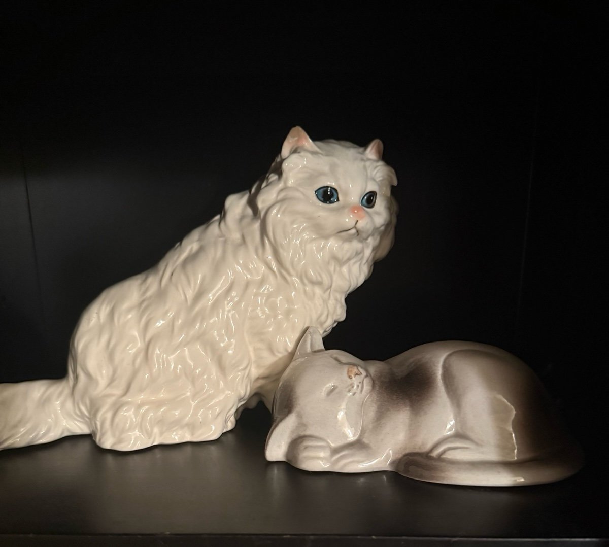 Vintage cat statues