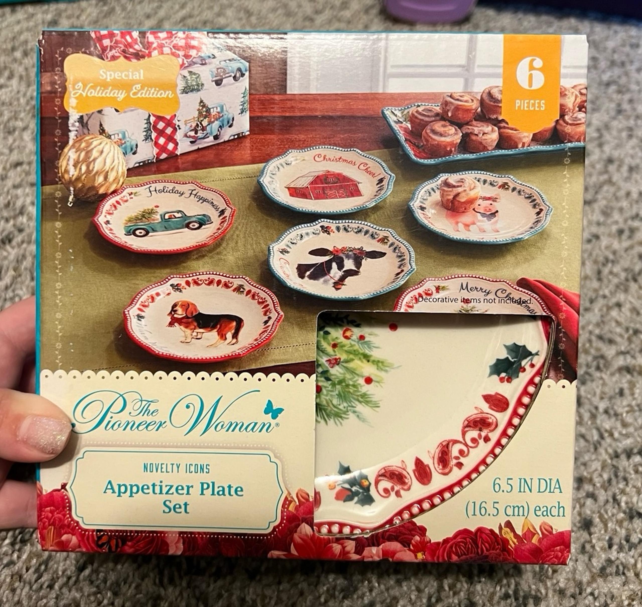 Pioneer Woman Special Holiday Edition Novelty Icons Appetizer Plate Set
