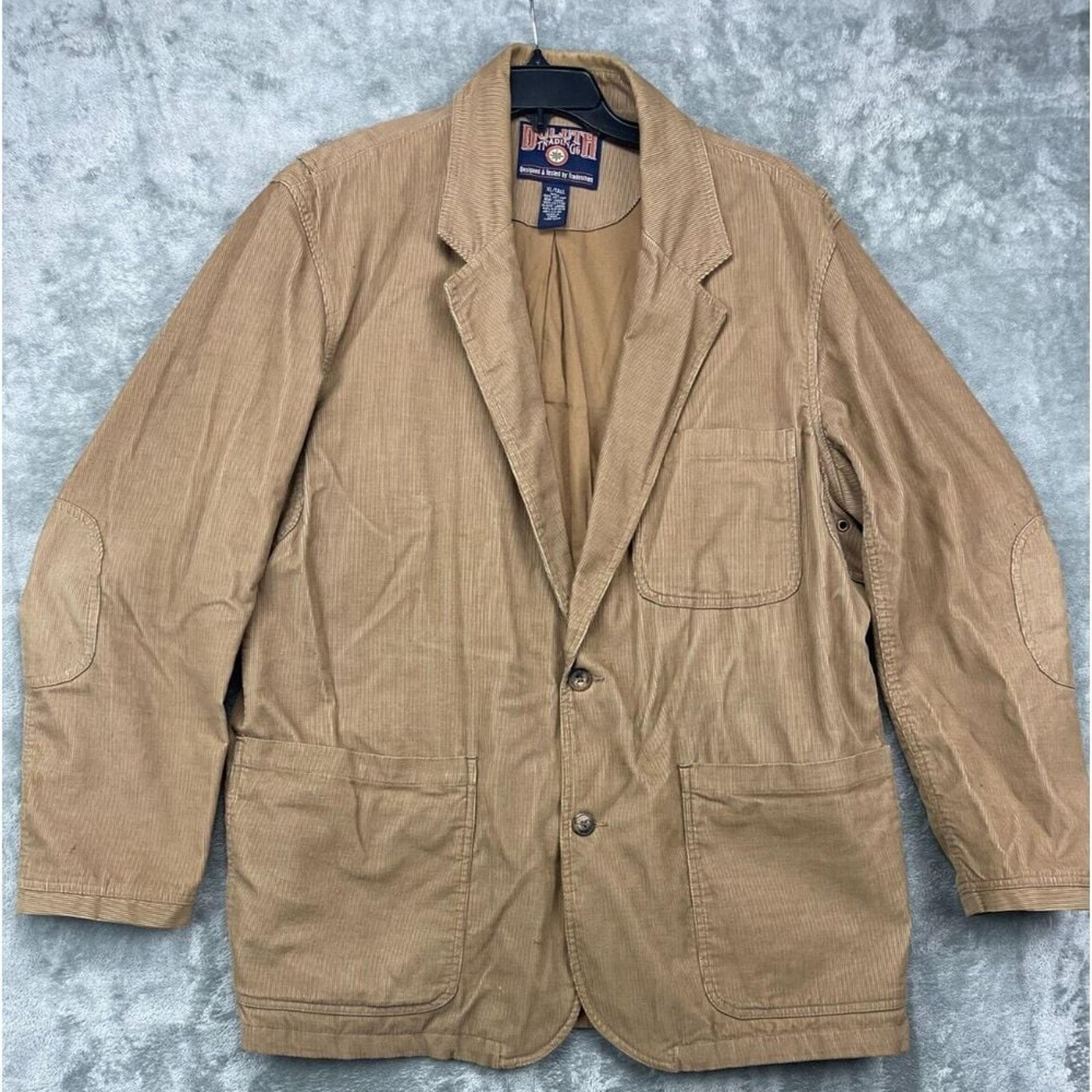 Duluth Trading Men's Corduroy Jacket Size XL Tall Tan Pockets Vented