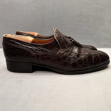 Bally Belmondo Mens Size 10.5 (M) Tassel Loafers Brown Genuine Caiman Leather