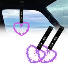 NEW 2PCS BARBED WIRE PURPLE JDM TSURIKAWA RING Black Handle Strap Drift Charm
