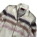 Vintage 80s WOMENS Cardigan Sweater zig zag stripe Cream S 2 4 NEW NWT