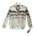 Vintage 80s WOMENS Cardigan Sweater zig zag stripe Cream S 2 4 NEW NWT